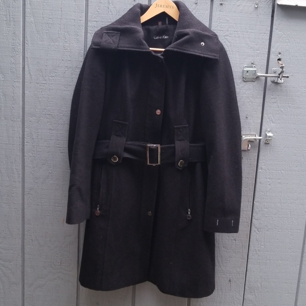 Like NEW Calvin Klein Black Wool Coat